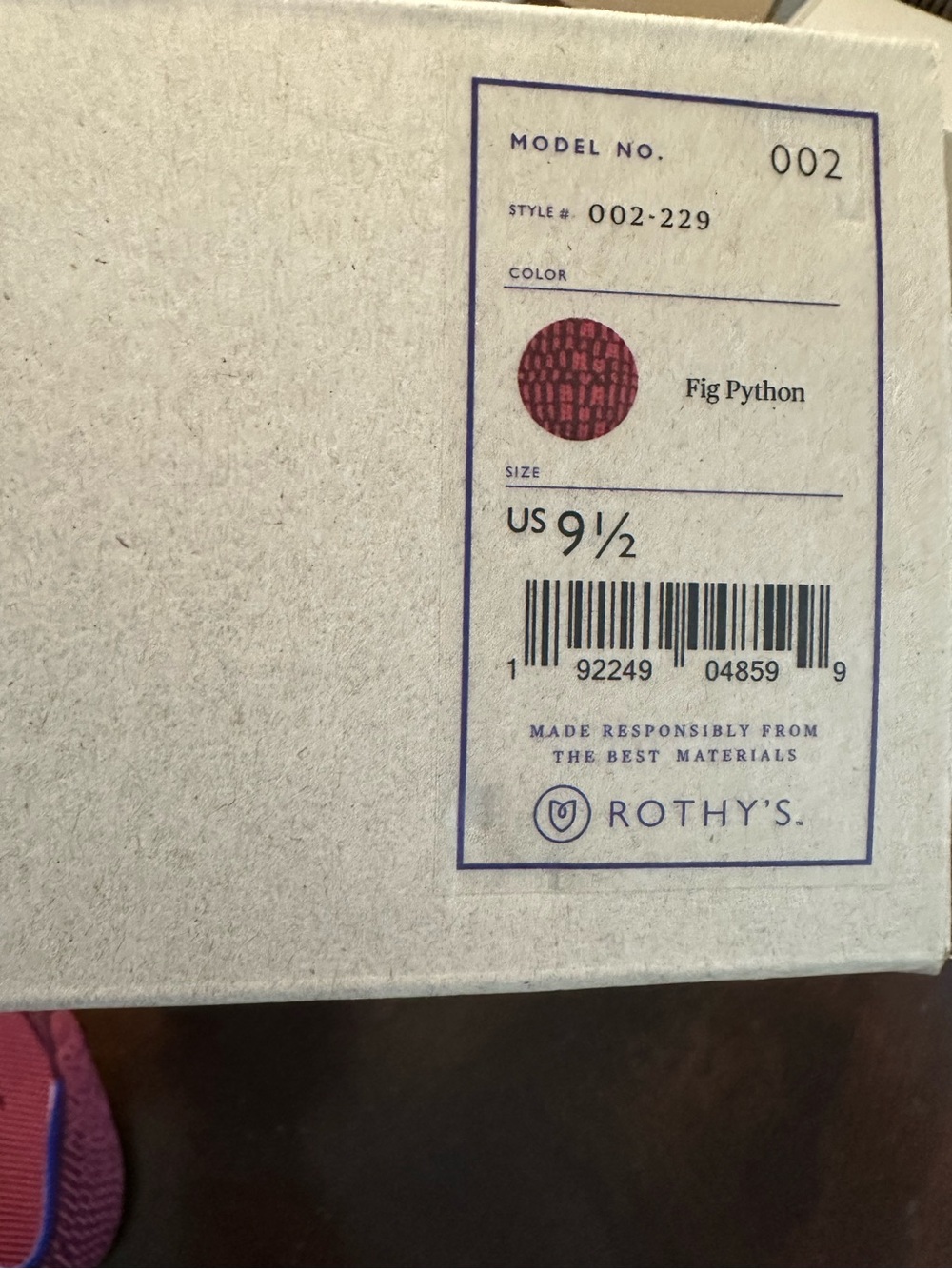 Rothy’s Fig Python Points Knit Ballet Flat Size 9.5 - Picture 7 of 7